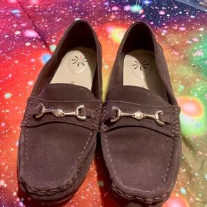 Isaac Mizrahi Dark Brown Suede Loafers